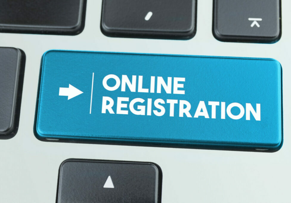 online registration button on computer